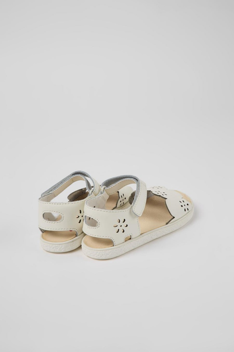 White Girls' Camper Miko Leather Sandals | 1094256-DH