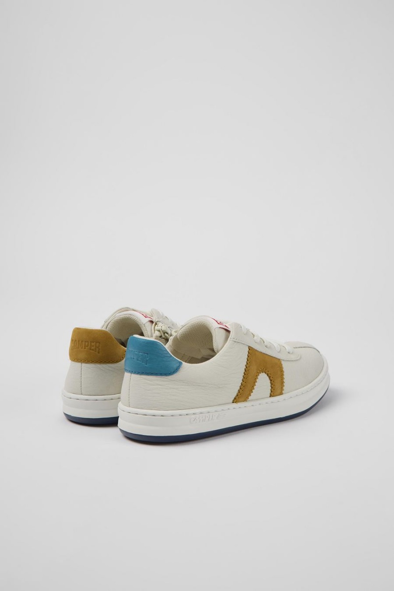 White Girls' Camper Twins Leather Nubuck Sneakers | 1485603-HY