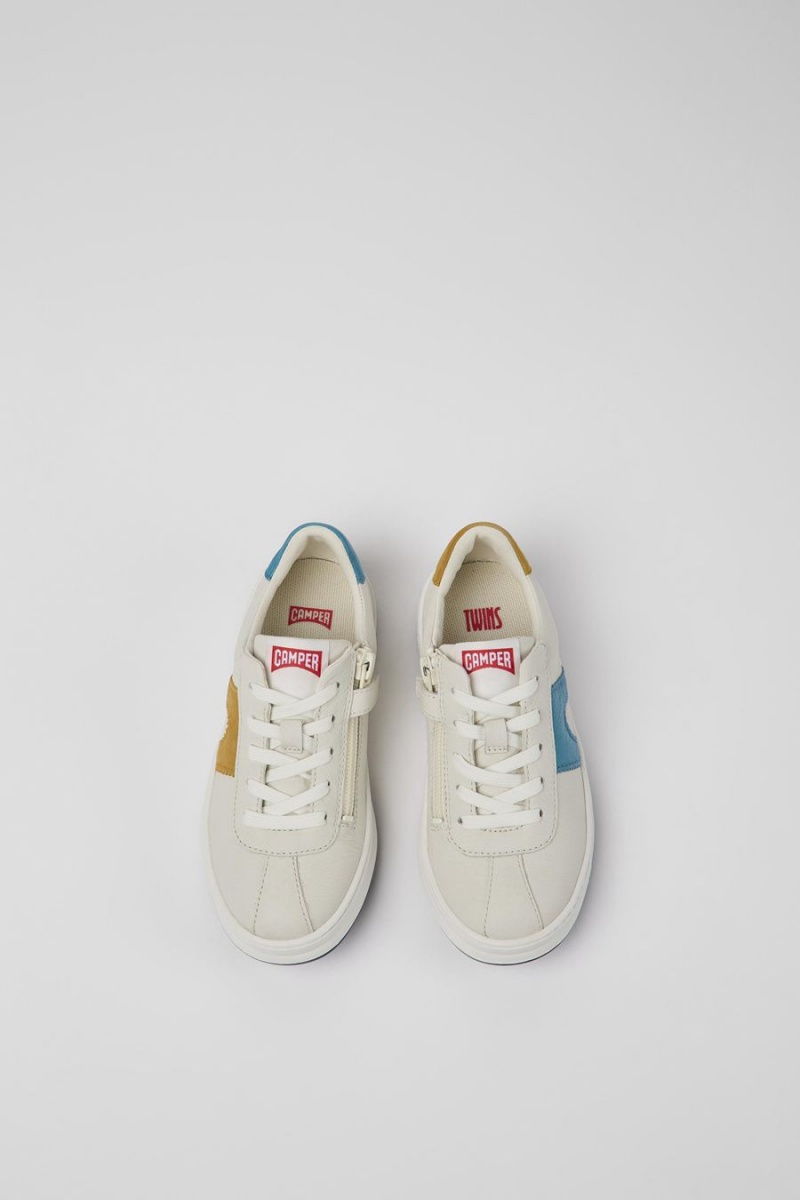 White Girls' Camper Twins Leather Nubuck Sneakers | 1485603-HY