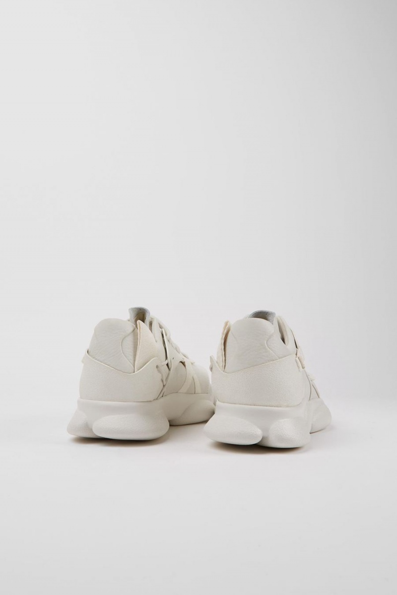 White Men's Camper Karst Non-dyed Leather Sneakers | 2843957-AI