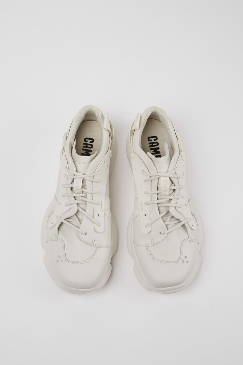 White Men's Camper Karst Non-dyed Leather Sneakers | 2843957-AI