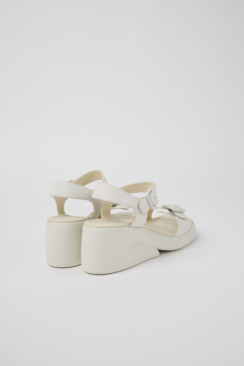 White Women's Camper Kaah Leather Sandals | 7904256-KM