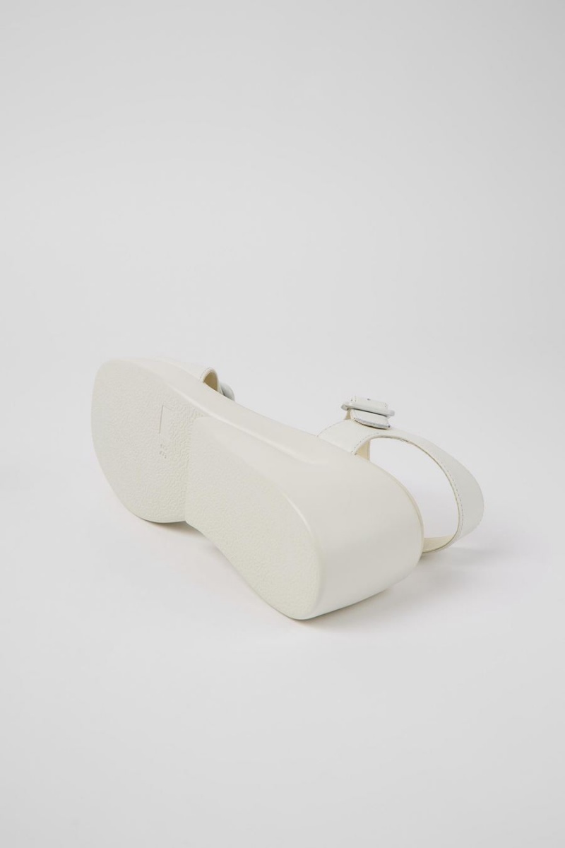 White Women's Camper Kaah Leather Sandals | 7904256-KM