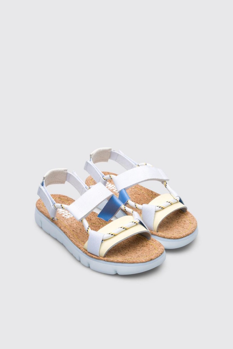 White Women's Camper Oruga Velcro Sandals | 7823051-EB