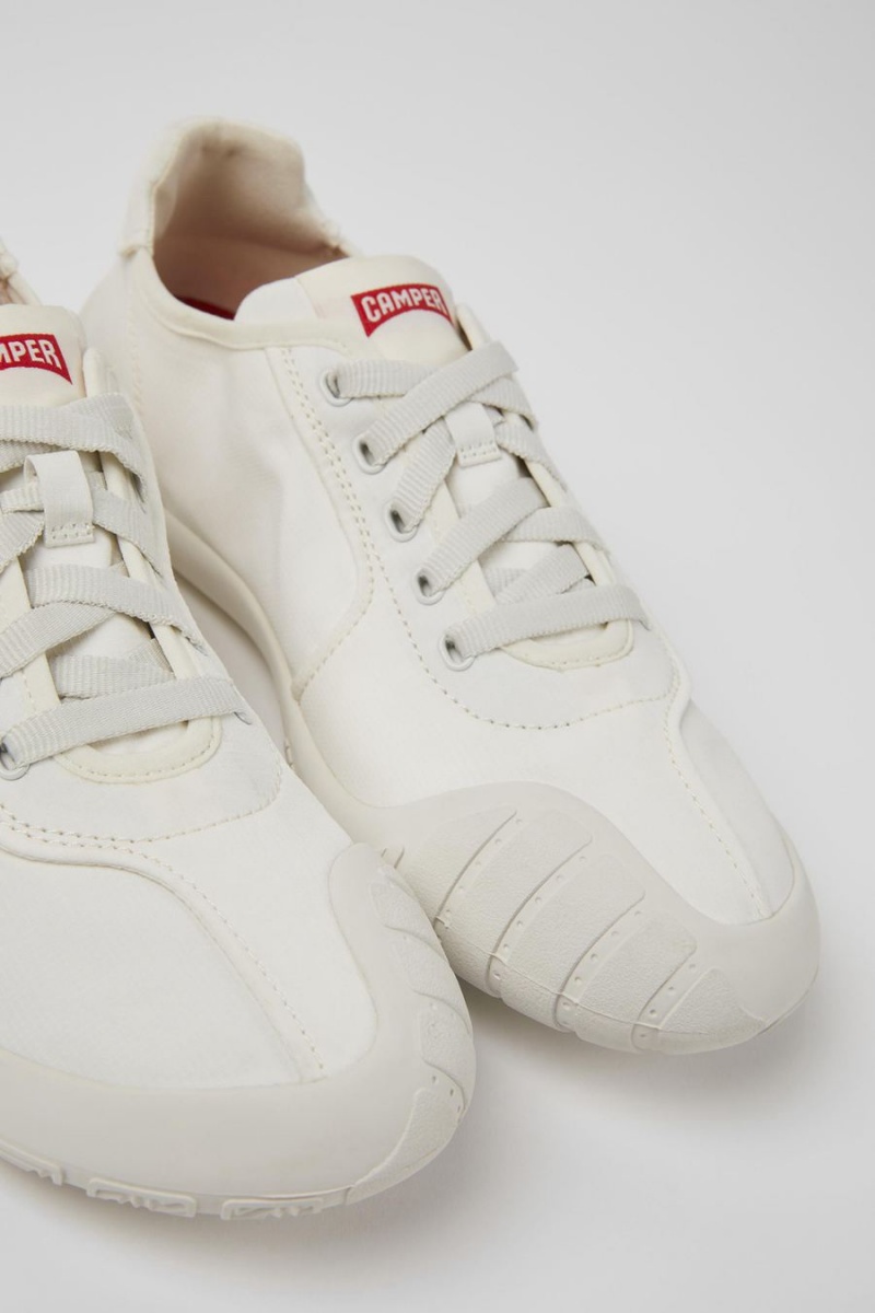 White Women's Camper Path Textile Sneakers | 6215480-OP