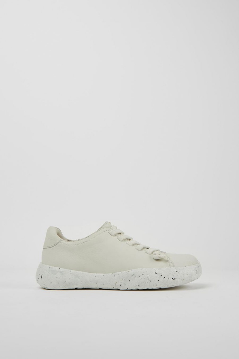 White Women\'s Camper Peu Stadium Nondyed Leather Sneakers | 0496371-VH