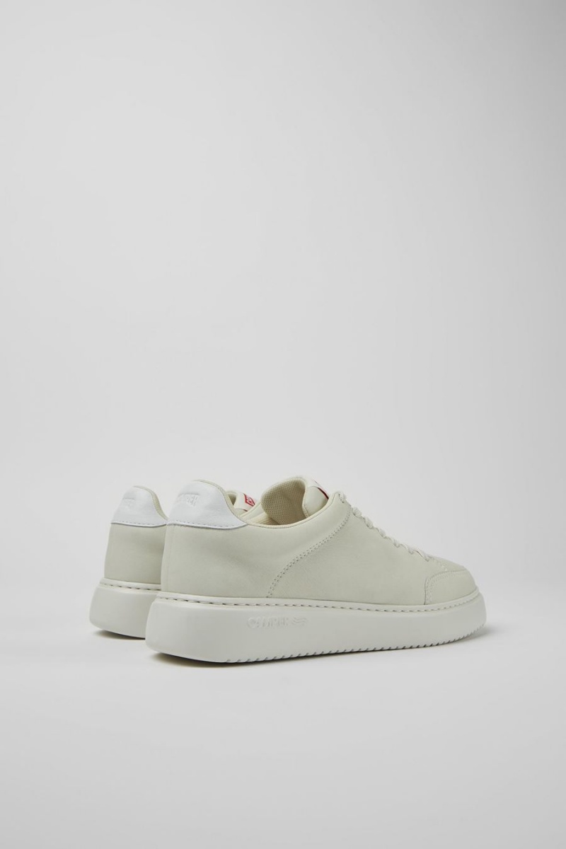 White Women's Camper Runner K21 Nondyed Leather Sneakers | 5146089-RX