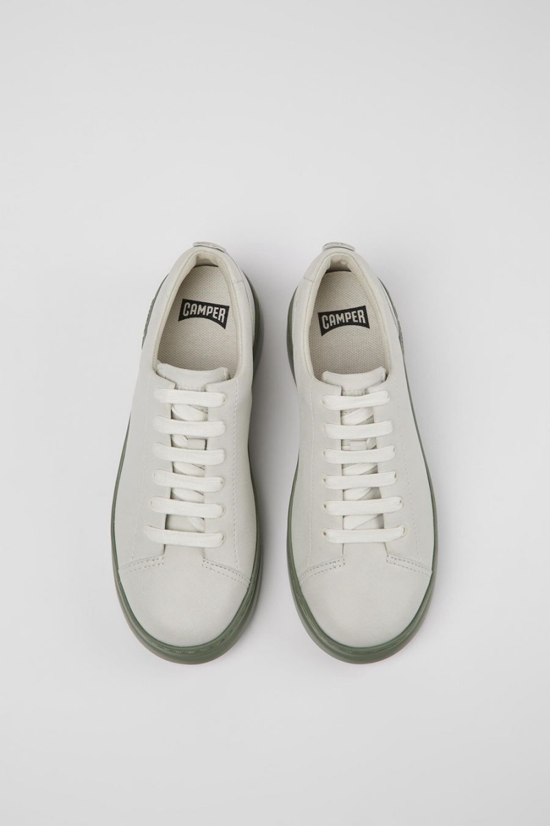 White Women's Camper Runner Up Nondyed Leather Sneakers | 7053689-TC