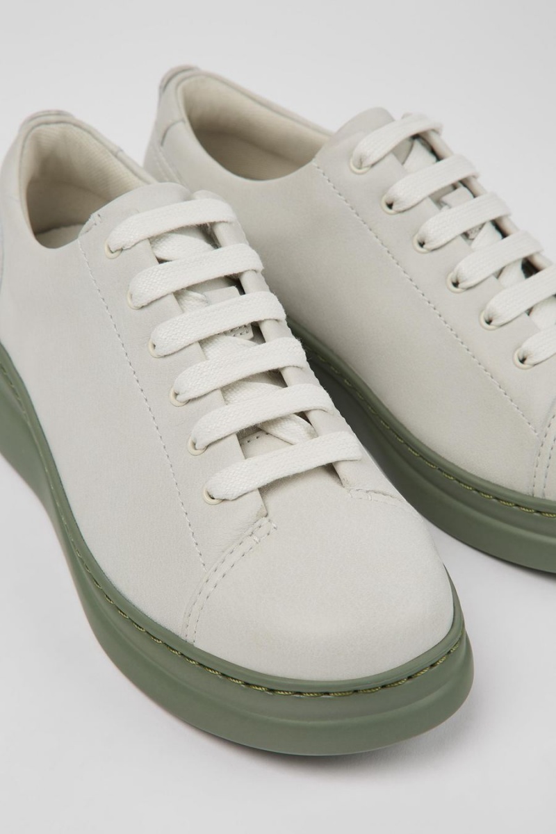 White Women's Camper Runner Up Nondyed Leather Sneakers | 7053689-TC