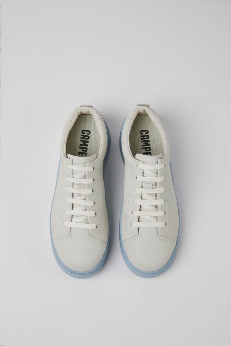 White Women's Camper Runner Up Nondyed Leather Sneakers | 7604185-GA