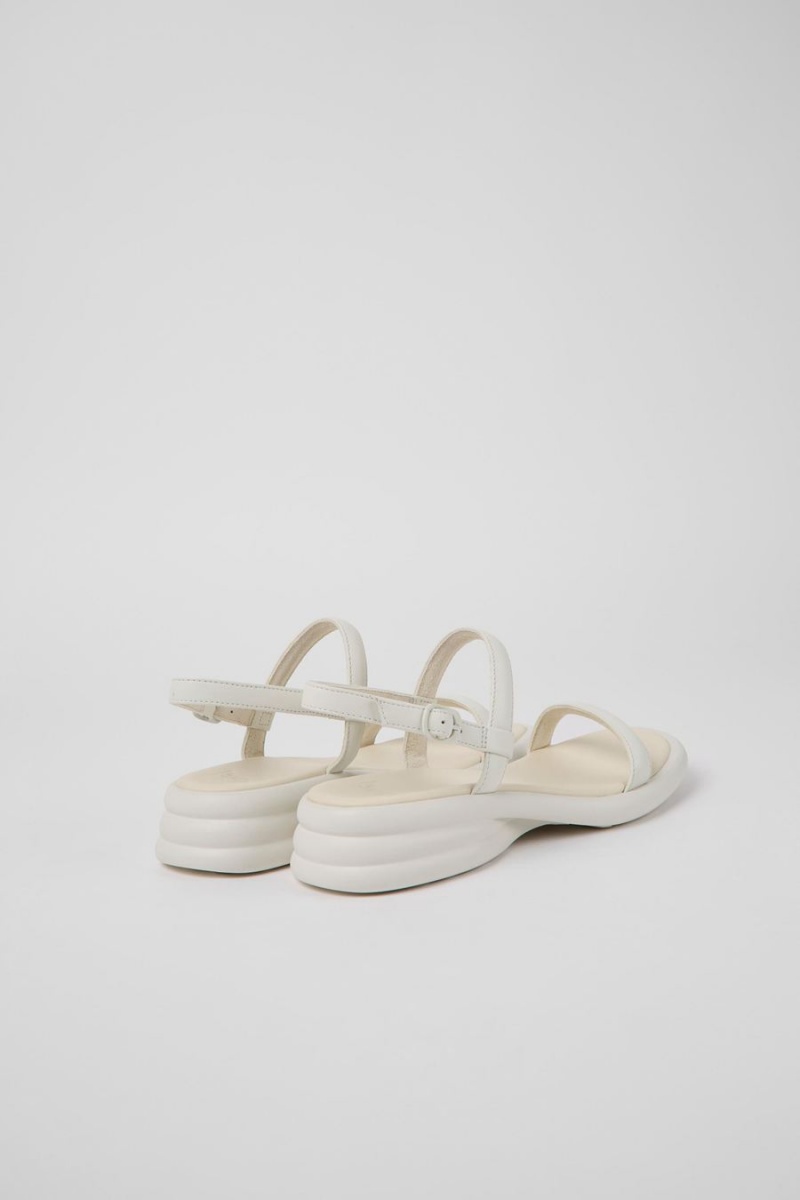 White Women's Camper Spiro Leather Sandals | 4605279-KZ