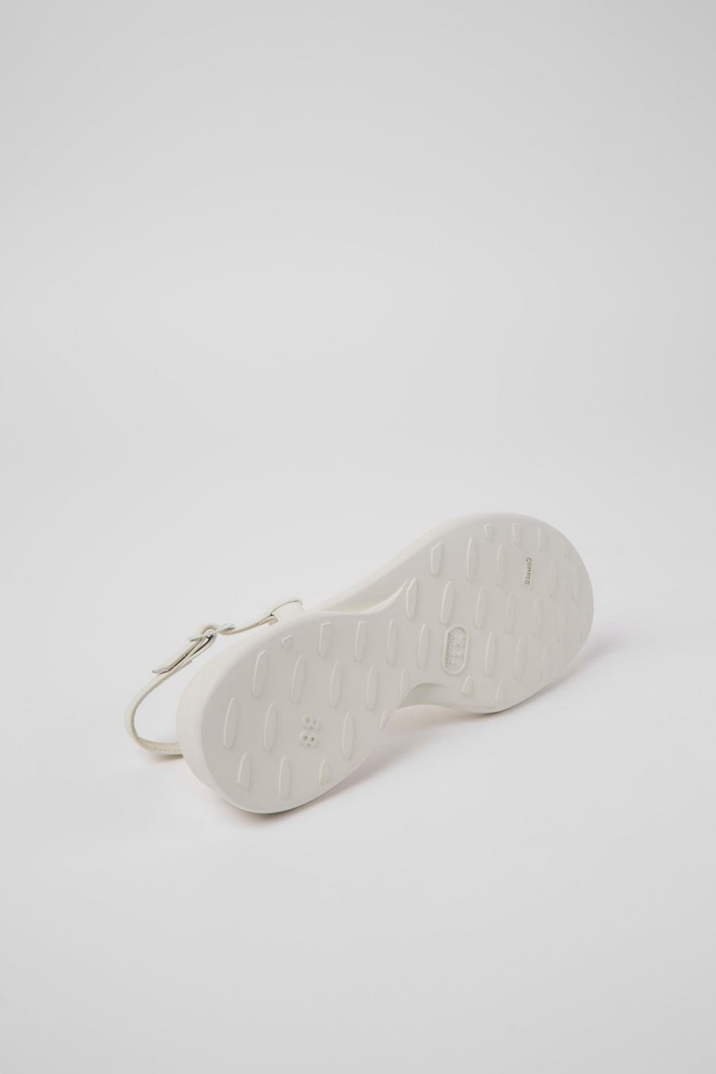 White Women's Camper Spiro Leather Sandals | 4605279-KZ