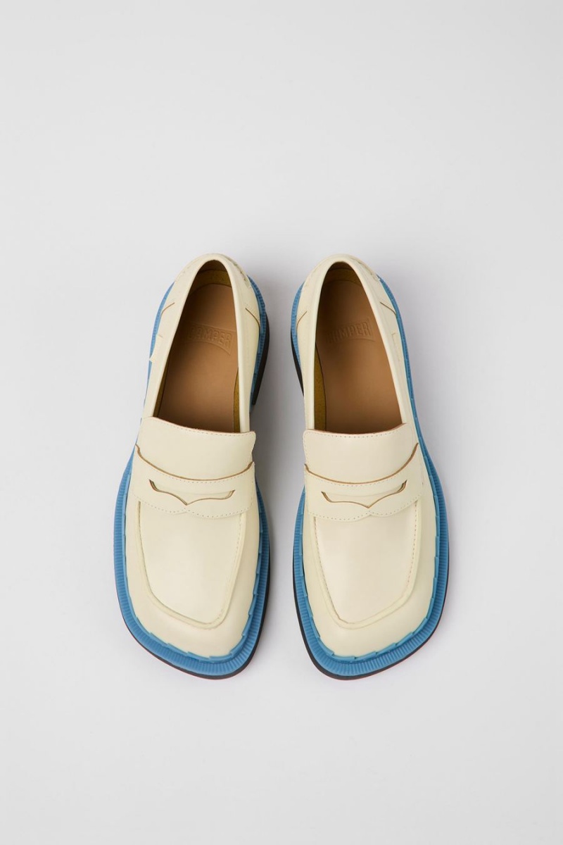 White Women's Camper Taylor Leather Loafers | 4718235-DP