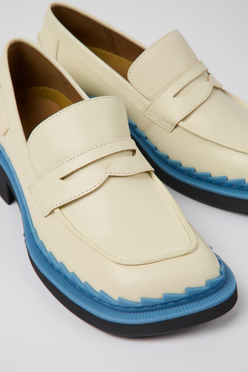 White Women's Camper Taylor Leather Loafers | 4718235-DP