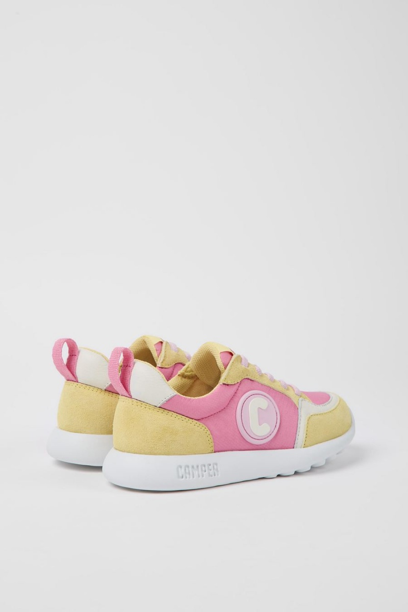 Yellow Girls' Camper Driftie Textile Nubuck Sneakers | 3017954-YM