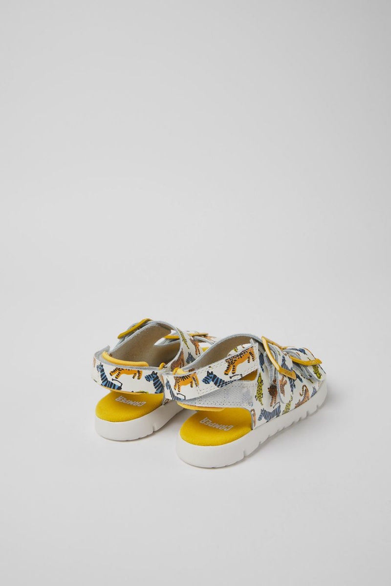 Yellow Girls' Camper Oruga Leather Sandals | 1864309-TL