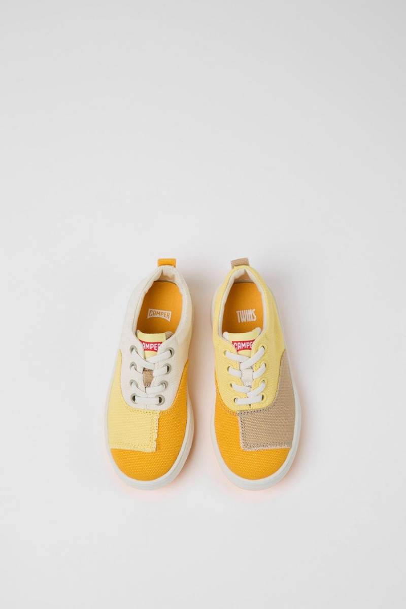 Yellow Girls' Camper Twins Textile Sneakers | 5267491-NY