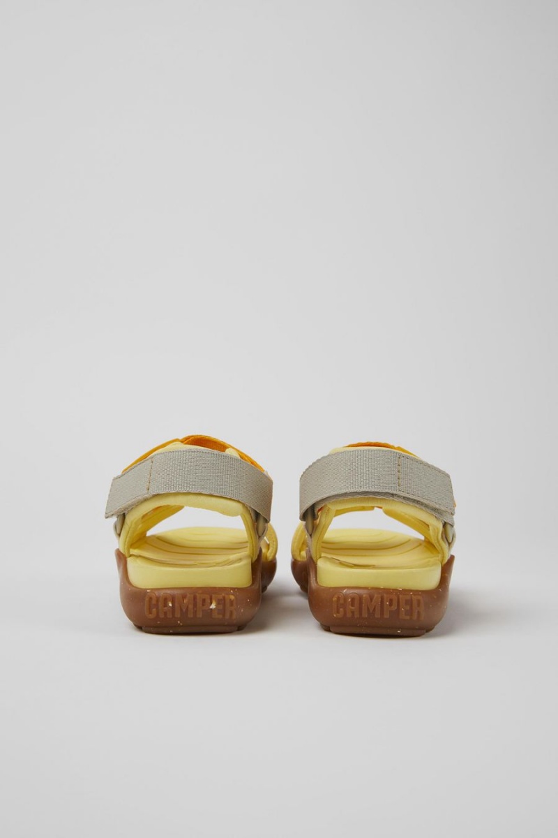 Yellow Girls' Camper Wous Textile Sandals | 3184765-IQ