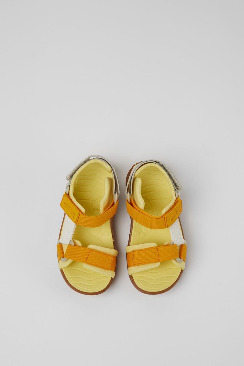 Yellow Girls' Camper Wous Textile Sandals | 3184765-IQ