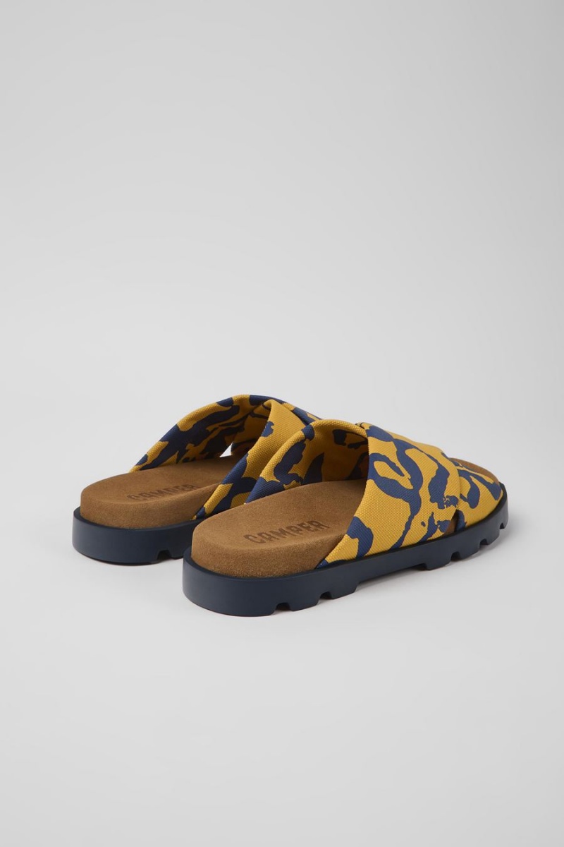 Yellow Men's Camper Brutus Recycled Cotton Sandals | 8701593-RZ