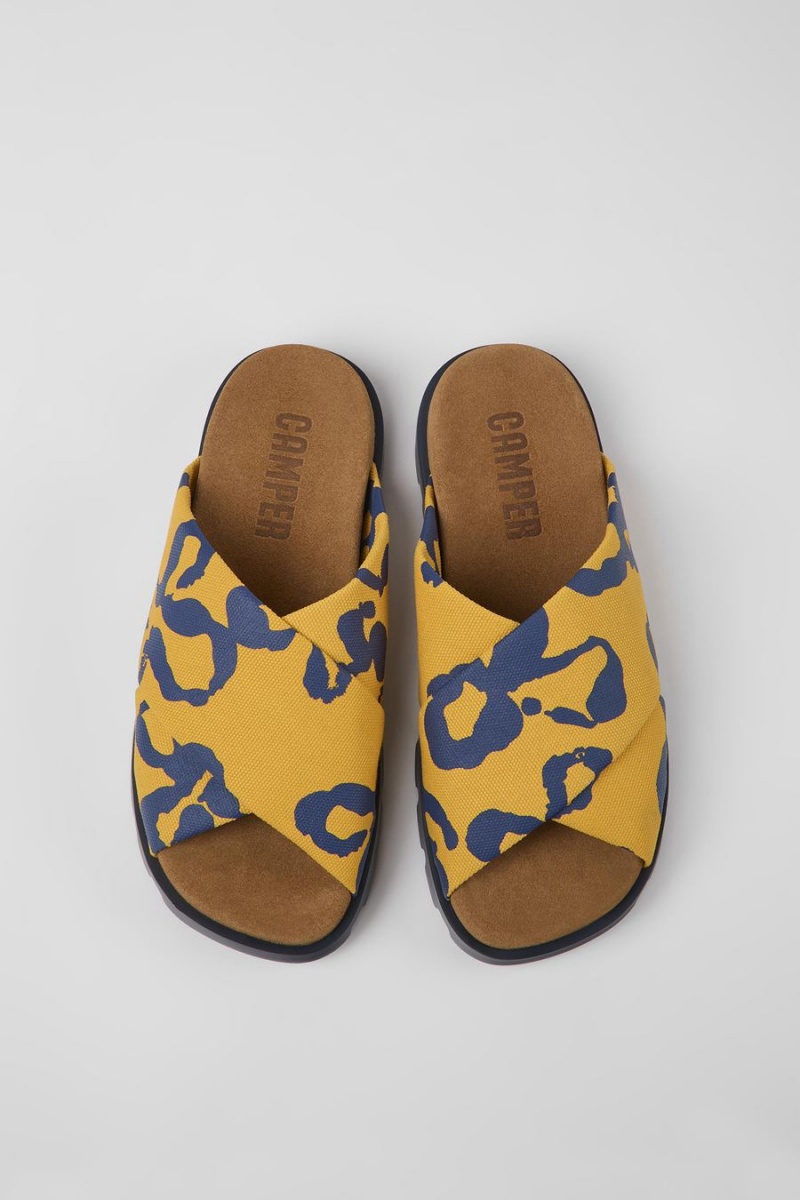 Yellow Men's Camper Brutus Recycled Cotton Sandals | 8701593-RZ