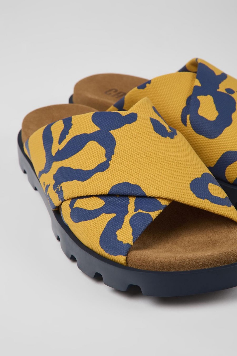 Yellow Men's Camper Brutus Recycled Cotton Sandals | 8701593-RZ