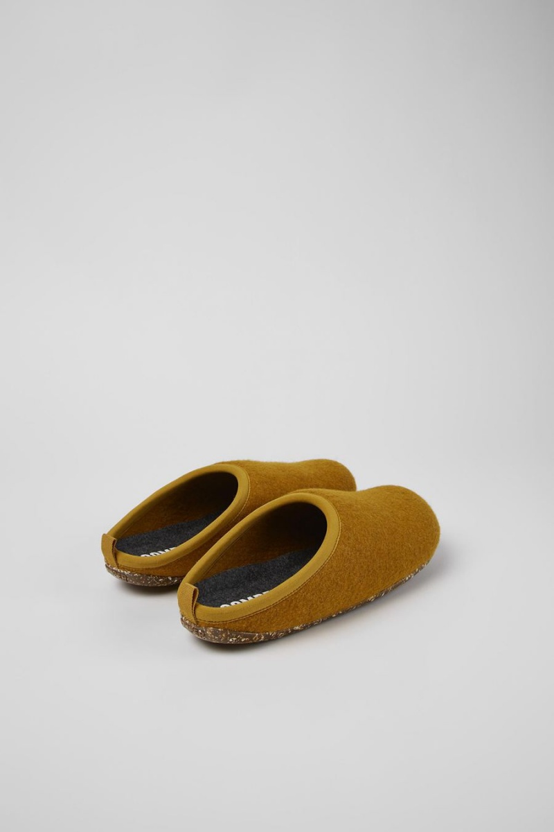 Yellow Men's Camper Wabi Wool Slippers | 5239014-HE