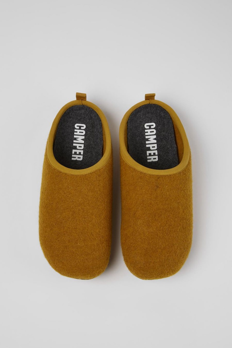 Yellow Men's Camper Wabi Wool Slippers | 5239014-HE