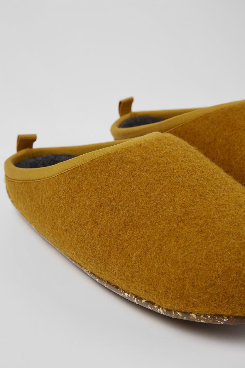 Yellow Men's Camper Wabi Wool Slippers | 5239014-HE