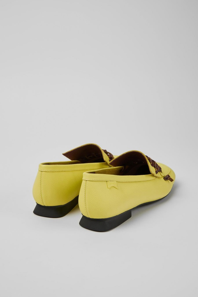 Yellow Women's Camper Casi Myra Leather Loafers | 6502174-OT