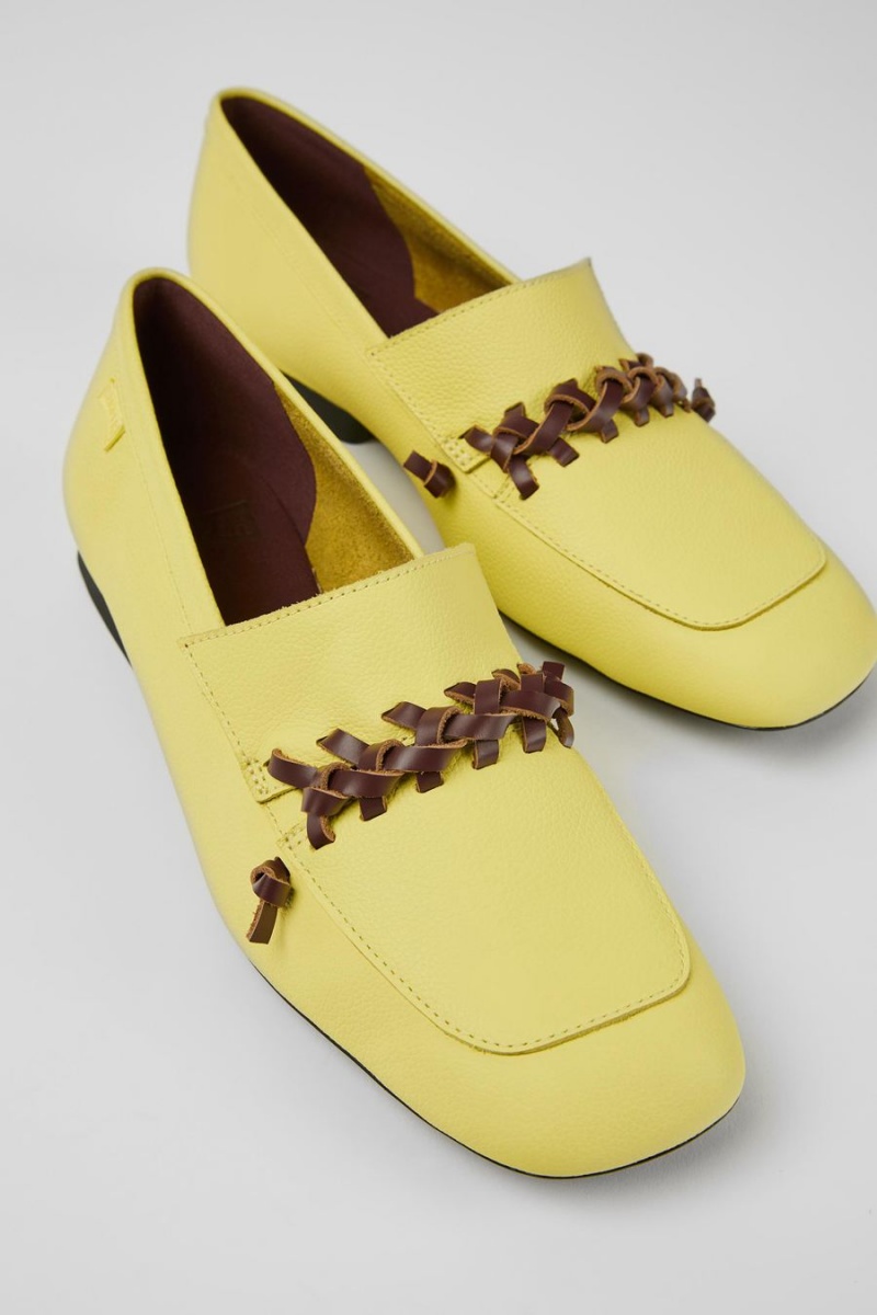 Yellow Women's Camper Casi Myra Leather Loafers | 6502174-OT