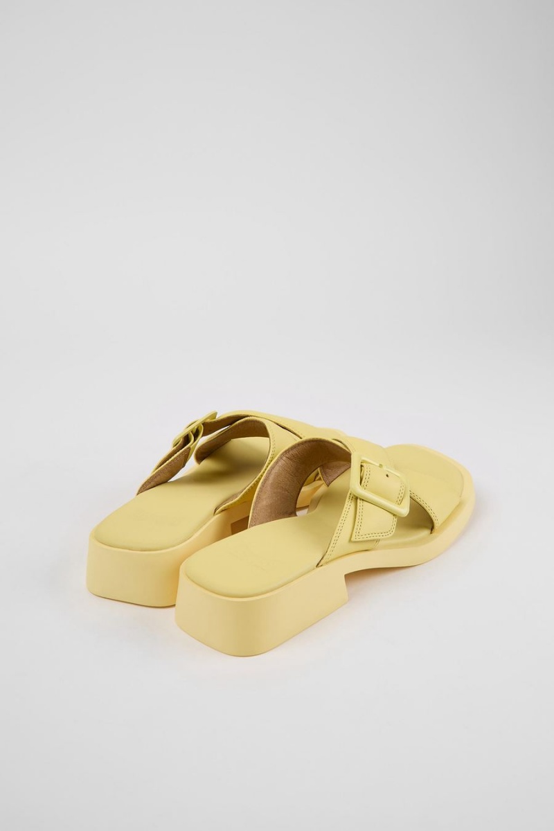 Yellow Women's Camper Dana Leather Sandals | 2037549-ZJ