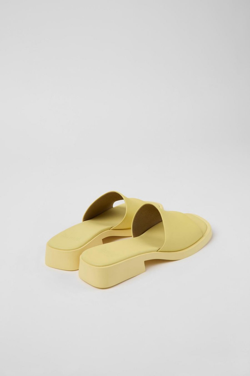 Yellow Women's Camper Dana Leather Sandals | 0534867-KU