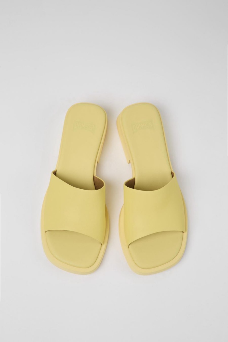 Yellow Women's Camper Dana Leather Sandals | 0534867-KU