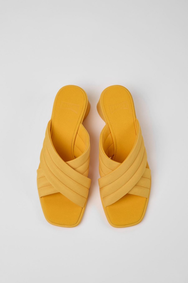 Yellow Women's Camper Kiara Textile Sandals | 7123068-JB