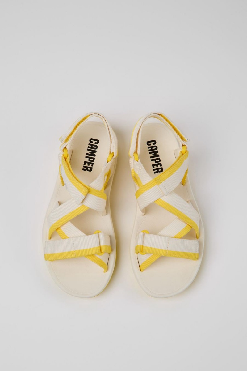 Yellow Women's Camper Match Recycled Pet Sandals | 5802376-GA