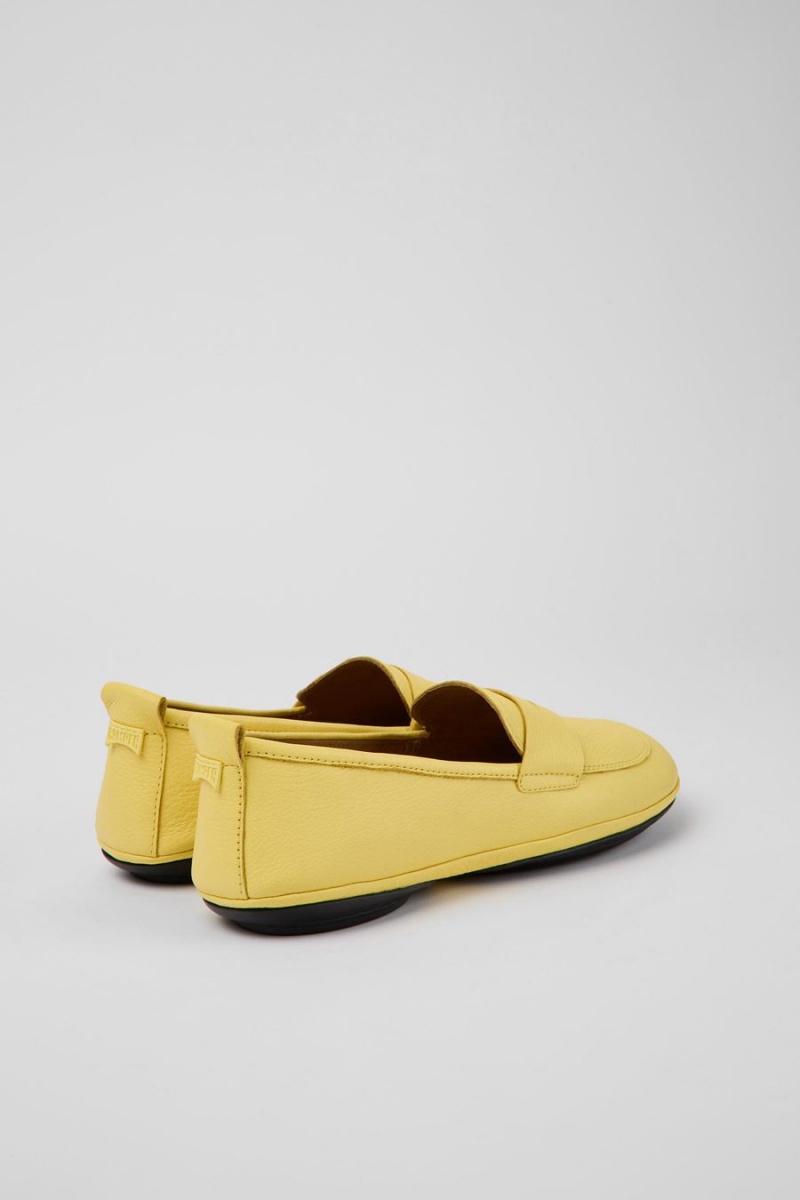 Yellow Women's Camper Right Leather Ballerina | 2316945-LS