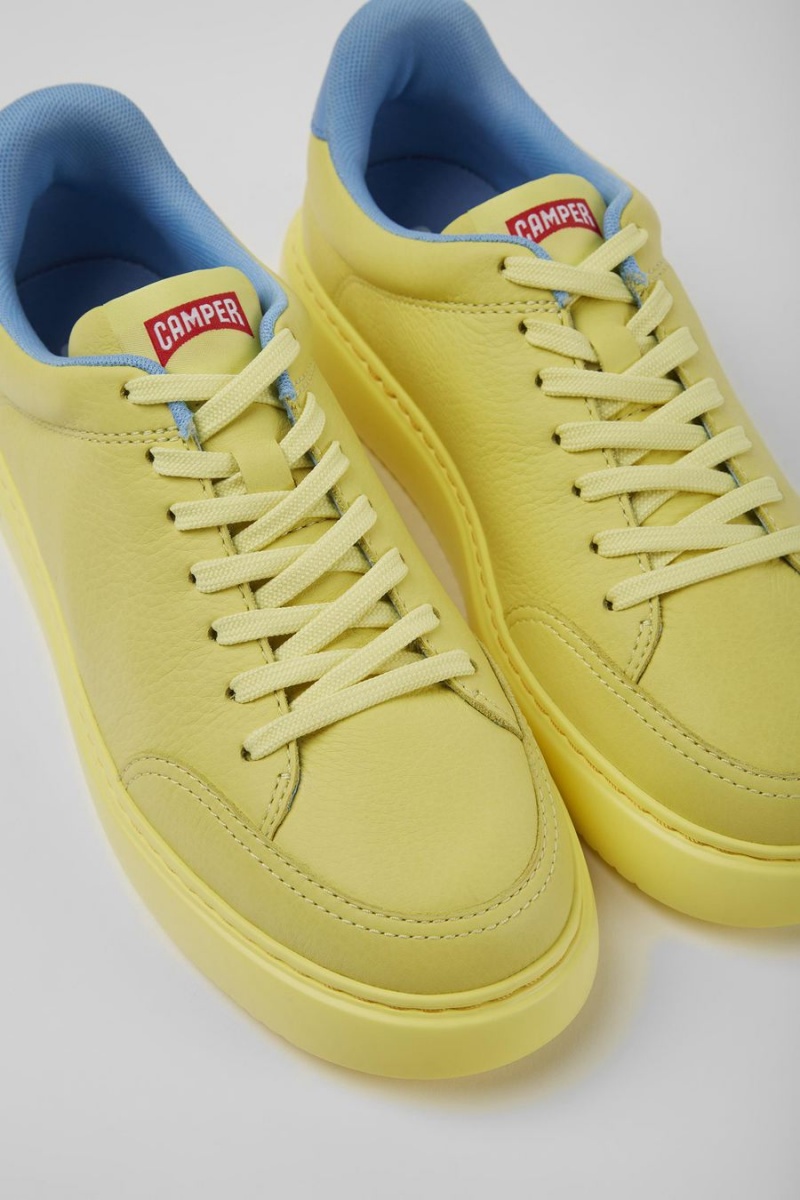 Yellow Women's Camper Runner K21 Leather Sneakers | 3610427-GP