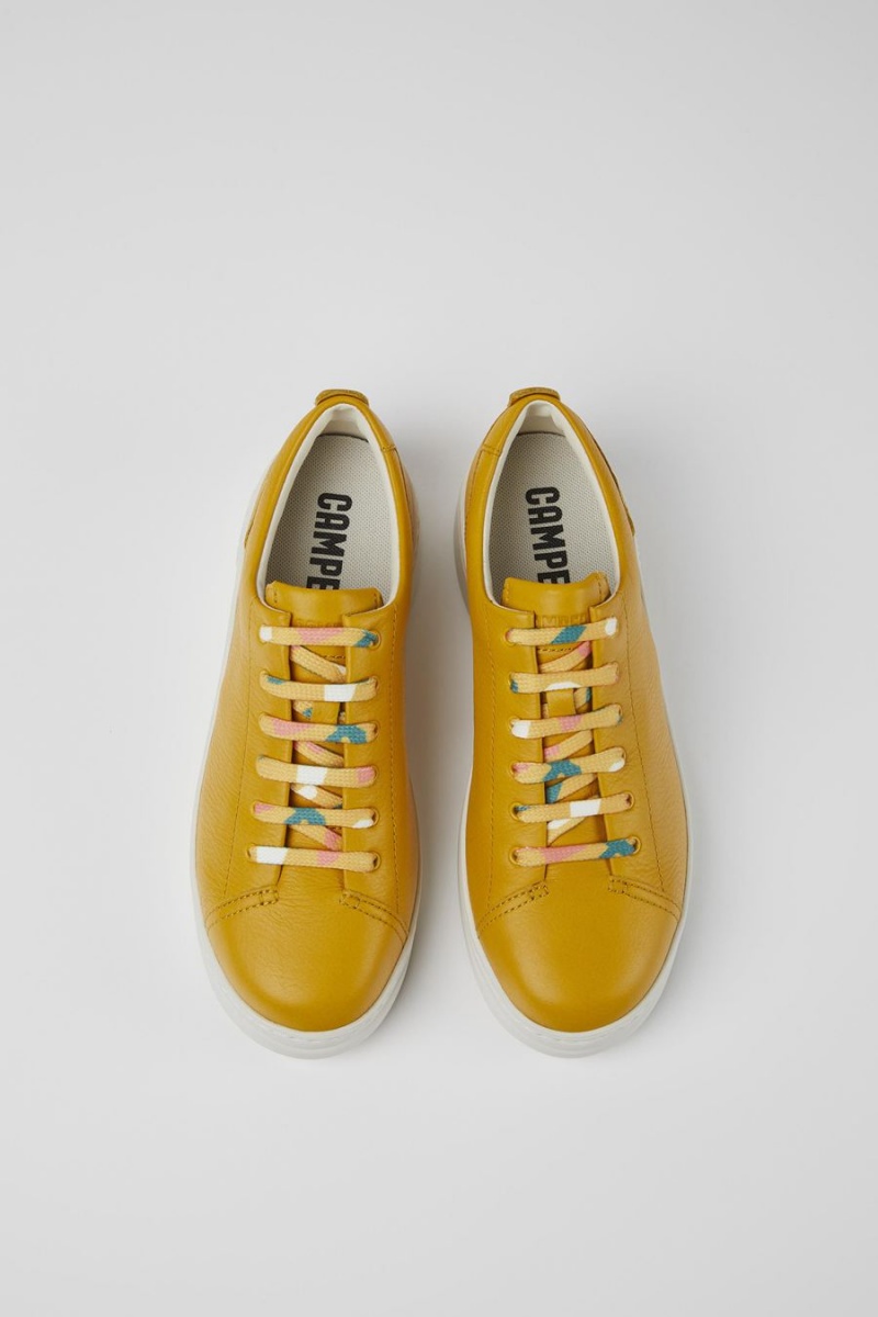 Yellow Women's Camper Runner Up Leather Sneakers | 0134762-GH