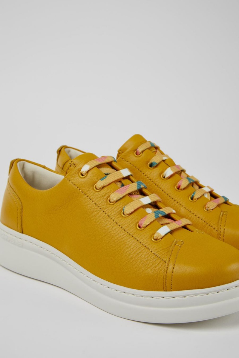 Yellow Women's Camper Runner Up Leather Sneakers | 0134762-GH